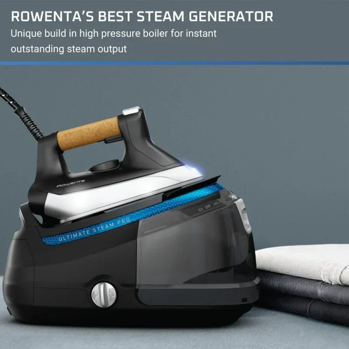 Rowenta Ultimate Steam Pro Stainless Steel Soleplate Professional 1800W Steam Iron Station with 44 Ounce Removable Tank Boiler f