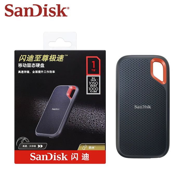 SanDisk E61 Portable SSD Hard Drive 500GB 1TB 2TB 4TB Solid State Drive External Hard Disk Max 1050Mb/s USB 3.2 Type-C NVMe SSD
