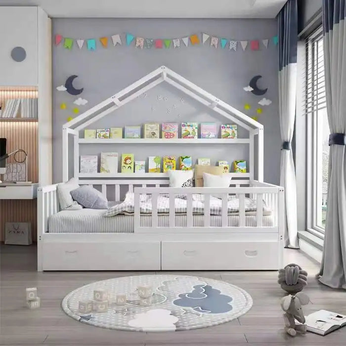 Furniture Kids Bed Twin Canopy Bed Baby Bed Wood Children