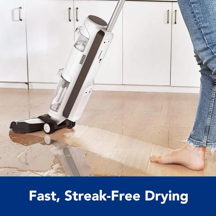 Dry and wet dual-purpose vacuum cordless floor cleaner and mop for one-step cleaning of hard floors gray free shipping