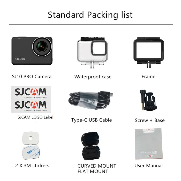 SJCAM SJ10 Pro Action Camera Gyro EIS Supersmooth 4K 60FPS WiFi Remote Extreme Sports Cameras 10m Body Waterproof Sport DV