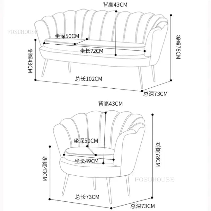 Nordic Leisure Chairs Living Room Sofas Designer Balcony Lazy Single Sofa Living Room Furniture Double Sofa Bedroom Armchair