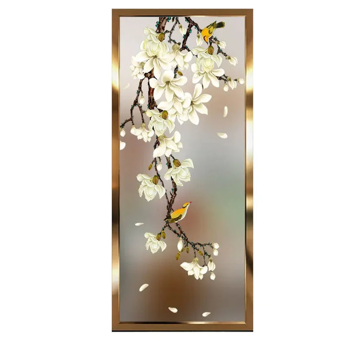 Art tempered glass decoration simple modern living room partition screen porch frosted light transmission technology