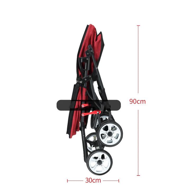 Factory wholesale portable and folding pet stroller separate pet dog stroller with 4 wheels