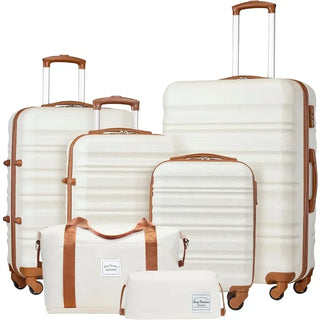 Luggage Set 4 Piece Luggage Set ABS hardshell TSA Lock Spinner Wheels Luggage Carry on Suitcase (6 piece set)