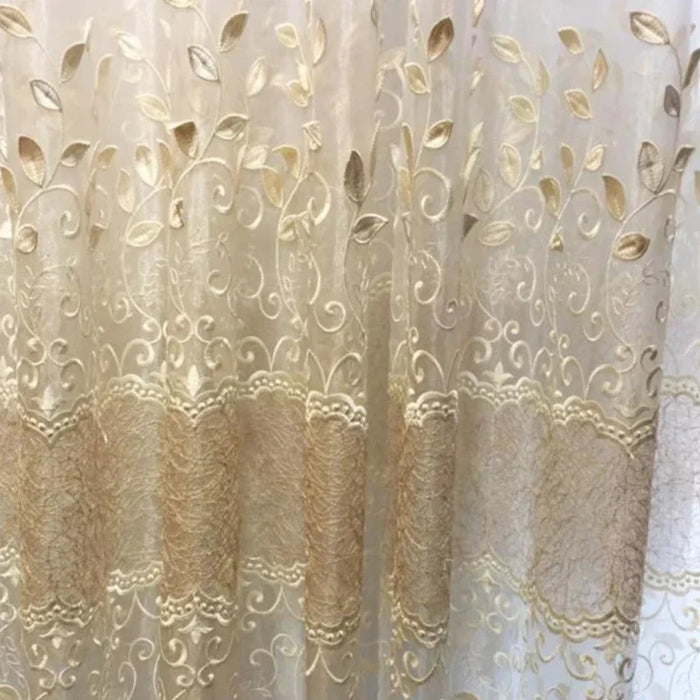 European Style Embroidered Curtains Tulles for Living Room Bedroom Dining Luxury Sheer Voile Yarn Transparent High Grade Drape