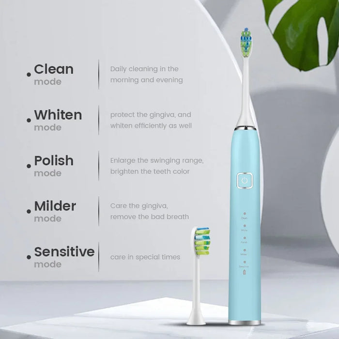 Sonic Electric Toothbrush With Interdental Heads And Other Accessories Silicone Electric Toothbrush