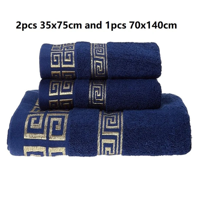 3 Piece Bath Towels Set 100% Cotton 1 Bath Towel 2 Hand Towel Luxury Bathroom Towel Quick Dry Soft Hotel Quality Shower Towels