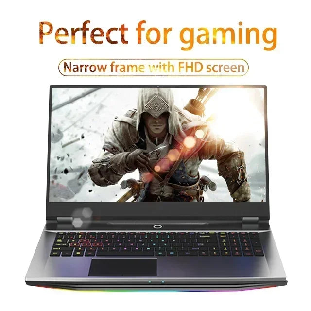 Extremely high-speed powerful CPU Discrete graphics 17.3 inch gaming RGB strip laptops with great heat dissipation