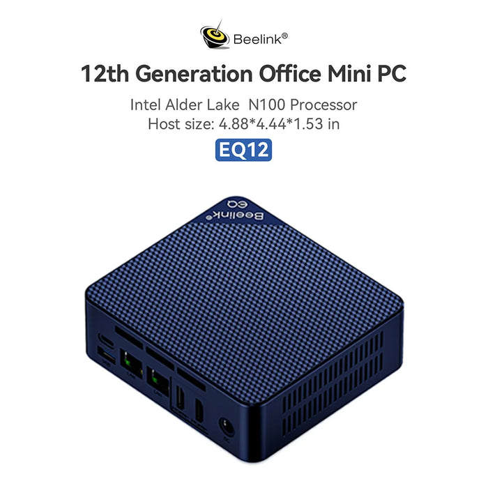 Beelink EQ12 MINI PC DDR5 12th Gen Intel Core i3 N100 DDR4 Desktop WIFI6 BT Computer