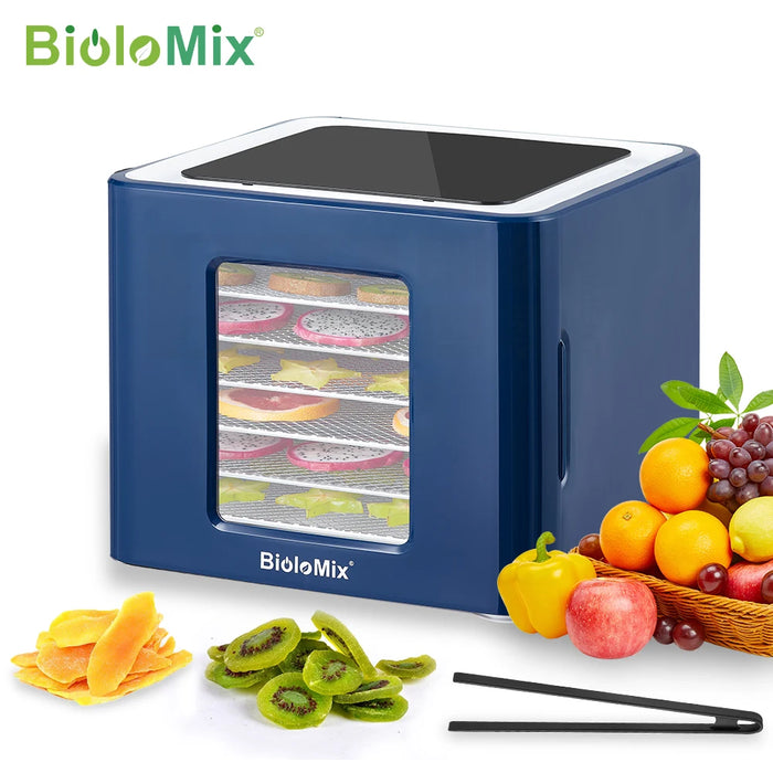 BioloMix 6 Trays Food Dehydrator with LED Touch Control,Digital Temperature and Time,Dryer for Fruit Vegetable Meat Beef Jerky