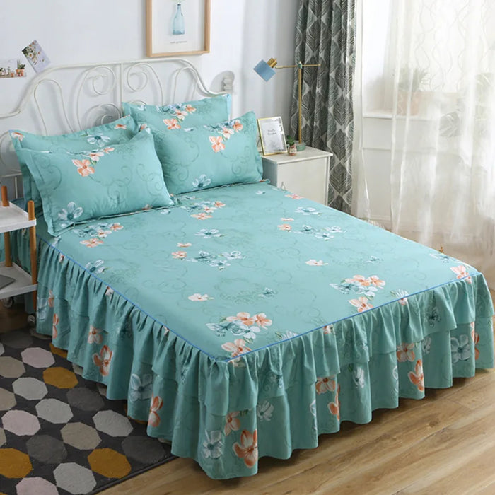 Luxury Linen Sheet Home Bedding Decoration Machine Double Bedspread Mattress Cover Home Pillowcase Bedding Set Bedsheet