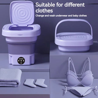 8L Underwear Socks Fully-automatic Electric Foldable Tub Laundry Washer Portable Mini Folding Washing Machine With Spin Dry