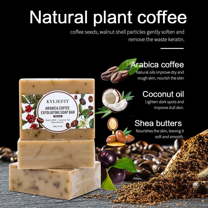 KYLIEFIT Arabica Coffee Brightening Soap, Deep Cleaning, Smooth, Exfoliating Skin, For All Skin Types