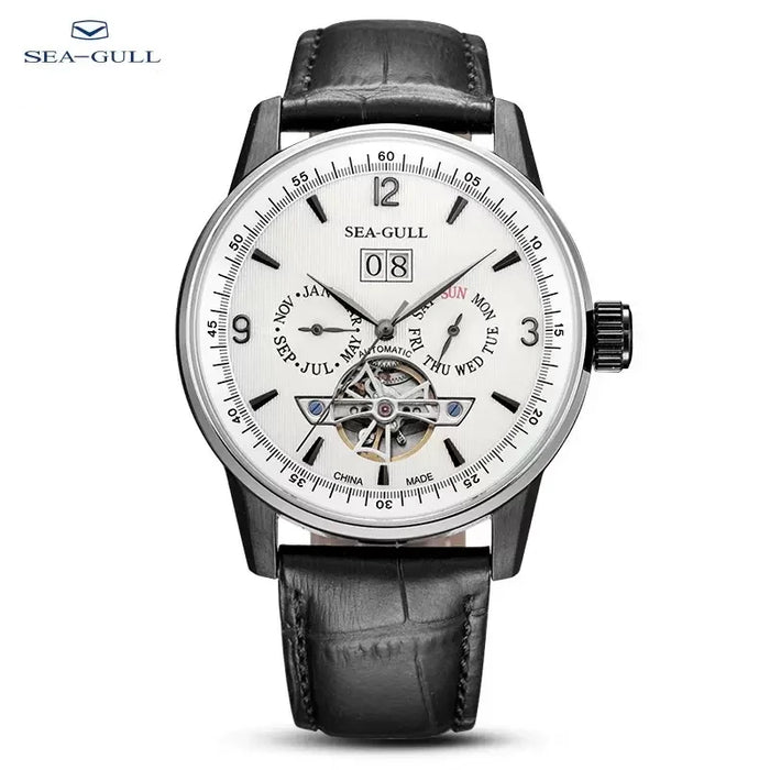 Seagull Men Automatic Watch Fashion Casual Hollow Flywheel Mechanical Wristwatch Multi-Function reloj hombre Dial 328