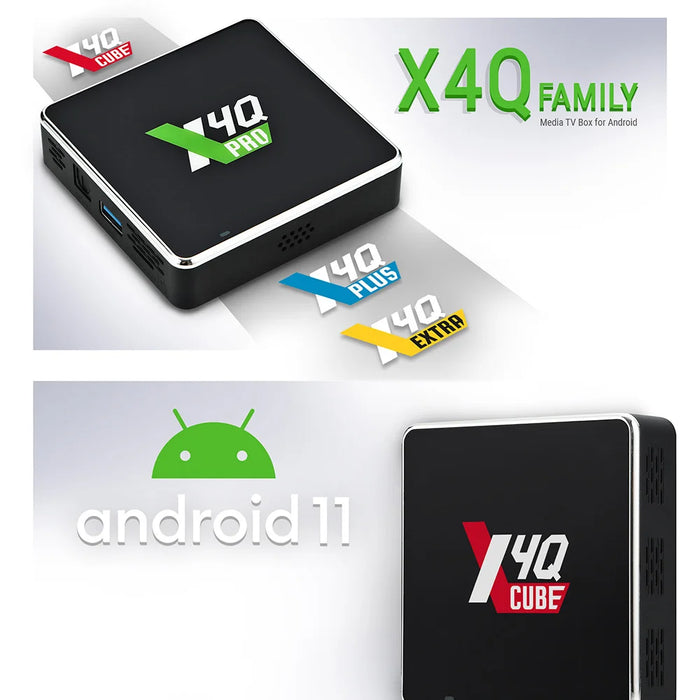 UGOOS X4Q Cube PRO Plus Extra Amlogic S905X4 TV Box Android 11 Winevine L1 AV1 CEC HDR Android 11.0 4K Media Player 1000M BT