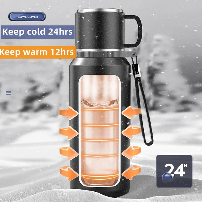 Double Wall Stainles Steel Water Bottle Thermos Bottle Keep Hot and Cold Insulated Vacuum Flask Large Cup Mugs for Coffee