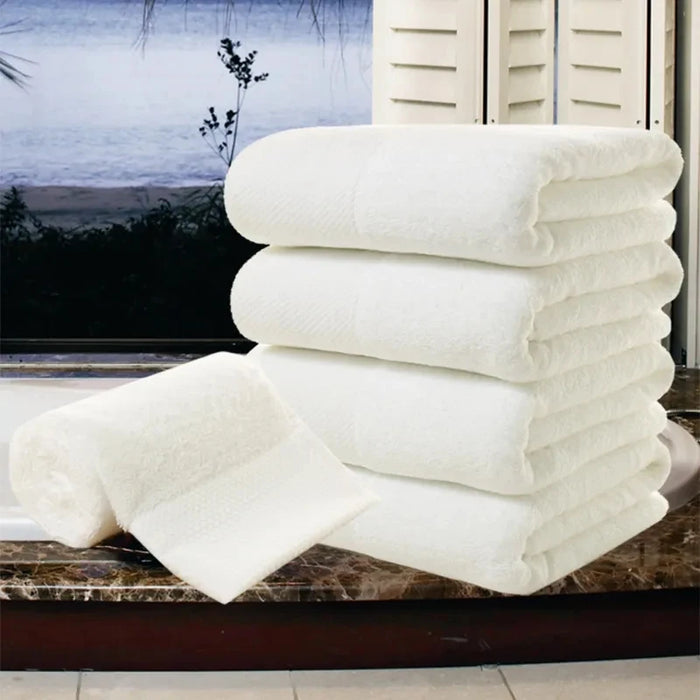 100％ Cotton Bath Towel 70x140/80x160CM White Home Hotel Bathroom High Absorbent Large Bathing Towels