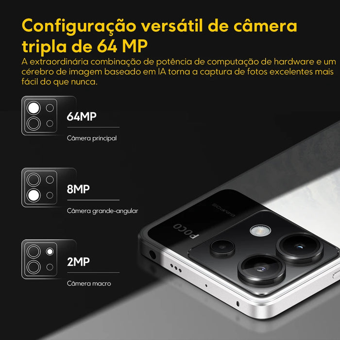 [Lançamento mundial] POCO X6 5G Snapdragon 7s Gen 2 120Hz Flow AMOLED Tela Smartphone Câmera Tripla de 64 MP com OIS NFC 67W