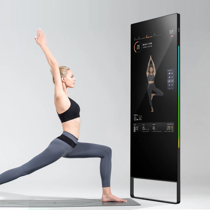 Floor Stand 43 Inch LCD Interactive Touch Screen Display Exercise Magic Smart Fitness Mirror