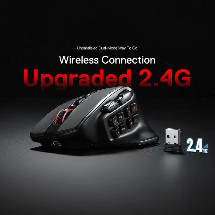 Redragon M811 PRO Wireless MMO Gaming Mouse Backlit 15 Programmable Buttons RGB Gamer 10 Side Macro Keys