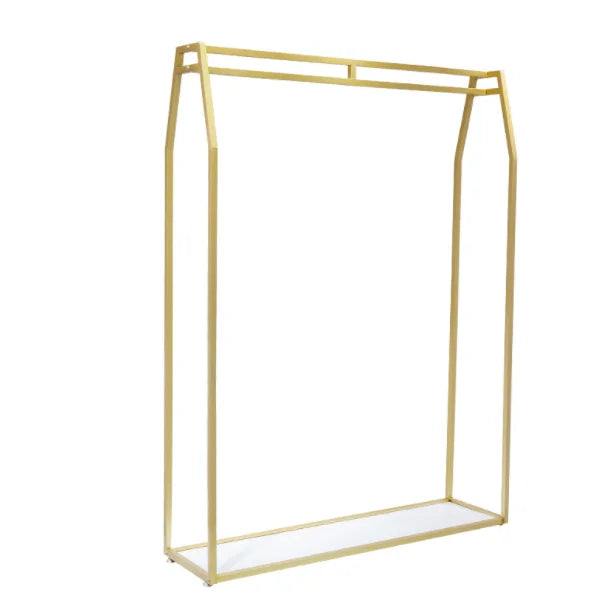 Wedding dress shop dedicated wedding display stand golden photo studio floor hanging wedding dress rack hanger