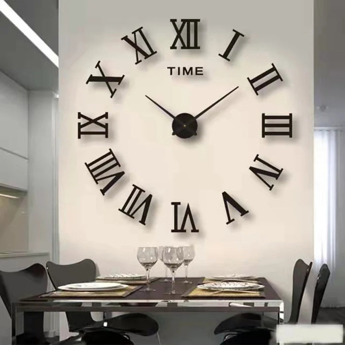 New 3D Roman Numeral Acrylic Mirror Wall Clock Sticker Fashion DIY Quartz Clocks Watch Home Decoration Living Room Stickers