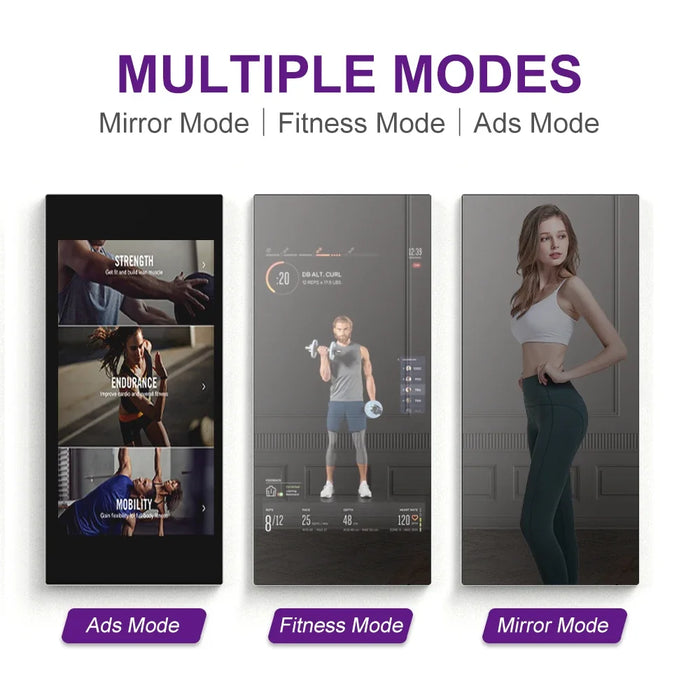 Wall mounted interactive fitness mirror WiFi Android touch screen LCD intelligent