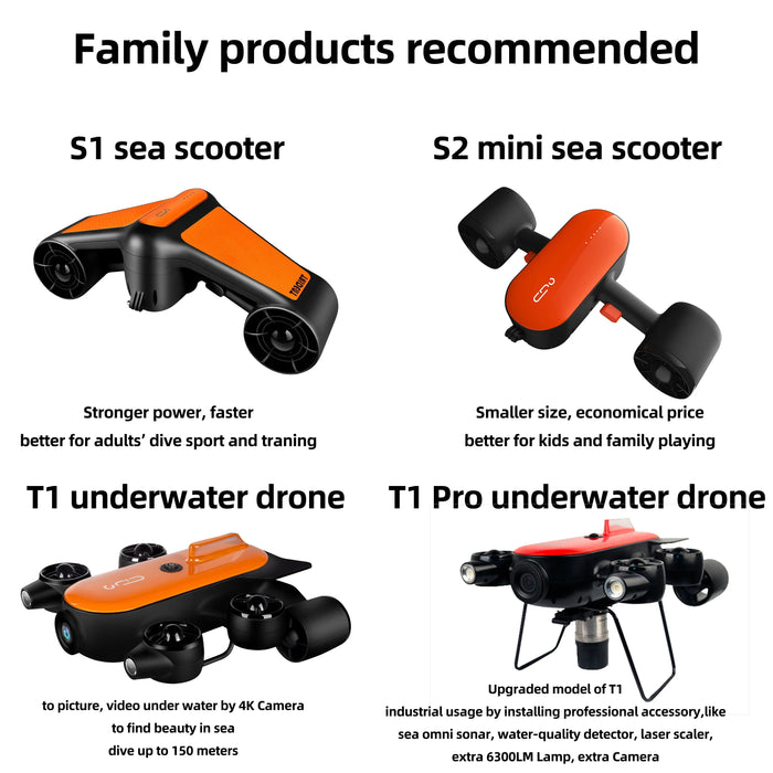 Economical Mini Sea Scooter Dual Motors Action Camera Compatible, Water Sports Swimming Pool Scuba Diving for Kids/Adults