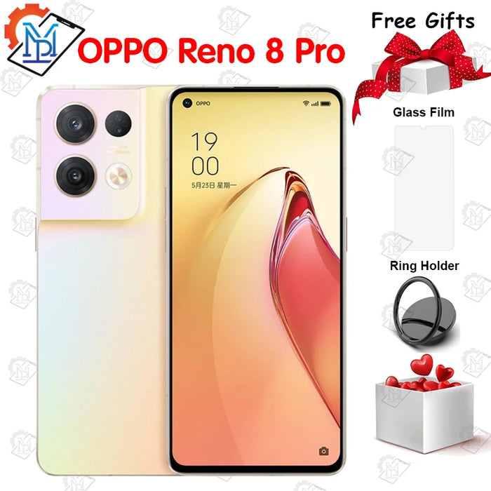 Original OPPO Reno 8 Pro 5G Mobile Phone 6.62" AMOLED 120Hz Screen Snapdragon 7 Gen 1 Android 12 Fast Charging 80W Smartphone