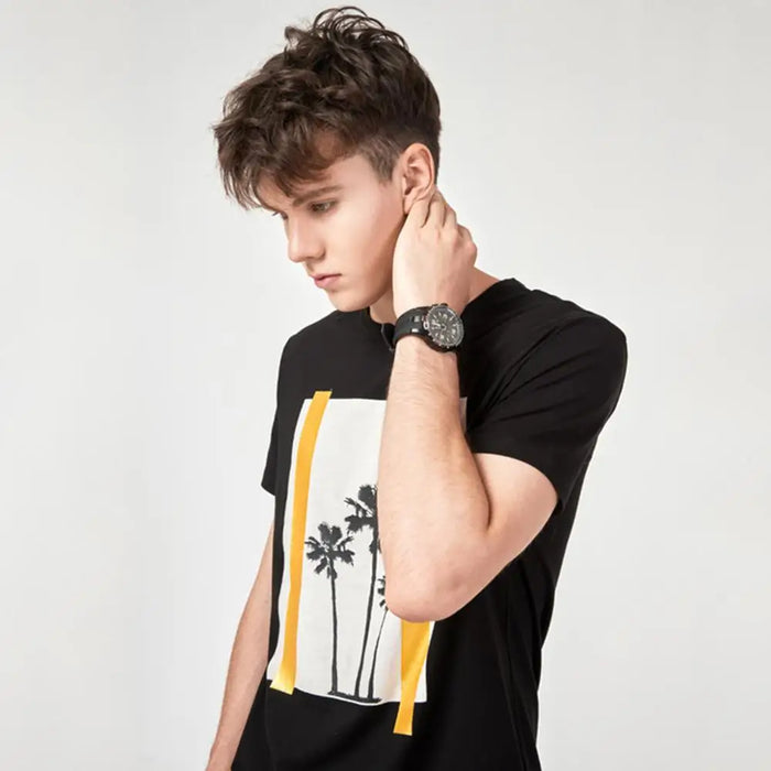 HW New Mens T-shirt Print Patchwork Short-Sleeve T-shirt Brand Top Summer Couple Round Neck T-shirt