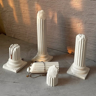 White Gypsum Roman Column Photography Props Jewelry Cosmetics Display Decor Background Props Home Small Ornaments