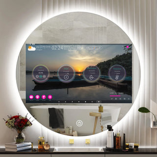 New Design 80*80CM Bath Mirror Android Smart Bathroom Full Hd Tv Mirror Smart Mirror Bathroom Luxury Smart