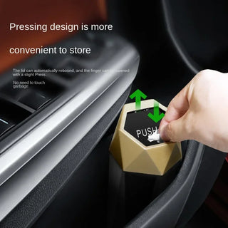 Mini Car Trash Can Portable Dustbin with Lid Leak-proof Auto Trash Bin for Automotive Home Office Garbage Storage Box