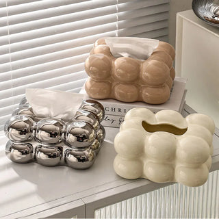 Creative Cotton Candy Tissue Box High-grade Ceramic restaurant desktop paper Storage Luxury household living room decoration