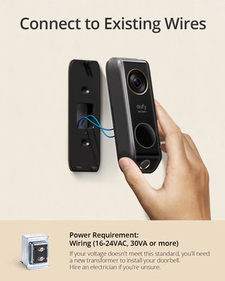 eufy security Video Doorbell Dual Camera (Wired) with Chime Dual Cam Delivery Guard 2K with HDR No Monthly Fee