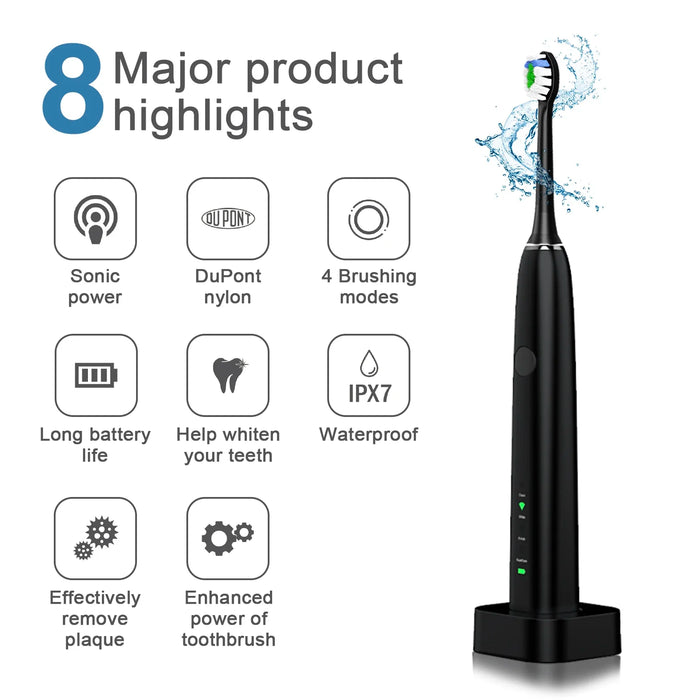 Wireless Inductive Charging Sonic Electric Toothbrush Adult Cleaning Teeth Sonic Toothbrush