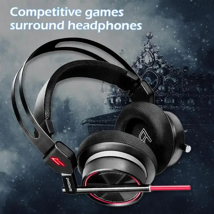 1MORE H1005 USB Gaming Headset Spearhead VR E-Sports Headphones 7.1 Surround Sound Game LED Light Earphone for PC Computer Gamer