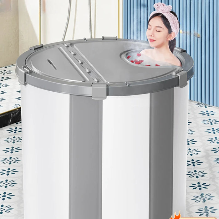 White Big Portable Bathtub Foot Bath Bucket Folding Fomentation Machine Home Spa Plastic Banheira De Gelo Buckets Roller Large