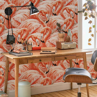 Red Flamingos Peel And Stick Wallpaper Self-adhesive Waterproof Birds Bathroom Kitchen Sticker Watercolor Furniture Renovation