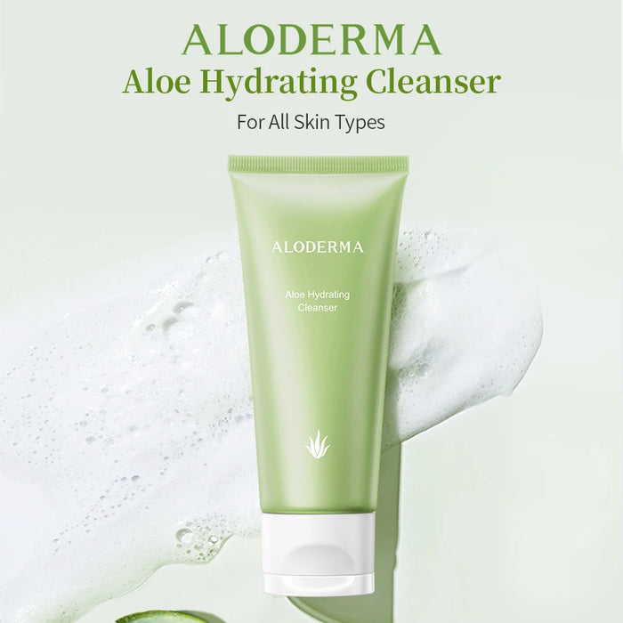 ALODERMA Fresh Aloe Vera Hydrating Cleanser Moisturizing Facial Lotion Face Wash Gel Deep Cleaning Face Foam Skin Care 100g