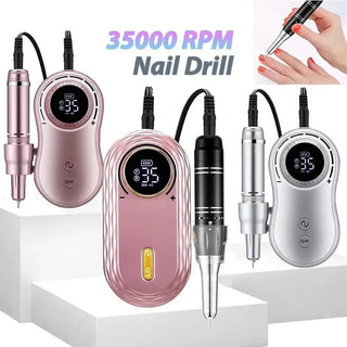 35000RPM Nail Drill Machine Rechargeable Nail File Nails Accessories Gel Nail Polish Sander Professional Tool Manicure Set