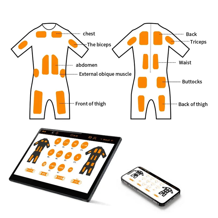 Muscles Training Suit Wireless Pulse Massage Workout Electro Stimulation Suit Wireless Training Suit