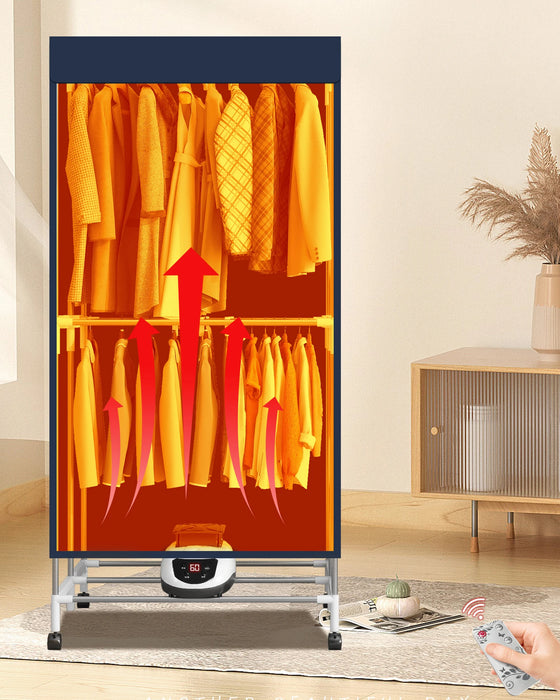 Portable Electric Clothes Dryer,110V-1500W Heated Clothes Airer, Heated Clothes Dryer with Timer, Electric Clothes Dryer