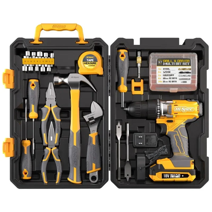 18V Rechargeable Hand Drill Machine Set Cordless Screwdriver Power Tools Kit Set 1500MAh Battery Drill Home Improvement Tool