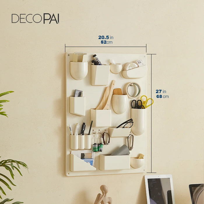 DECOPAI Torage Rack for Wall Holder 27x20inch Offices Kitchens Organizer Workshops Bathrooms Children's Rooms Uten Silo Hooks