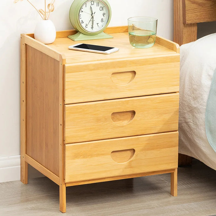 Bamboo Nightstands, Bedside Tables with Open Storage Compartments, Modern Side Table, Easy To Assemble End Table for Bedroom