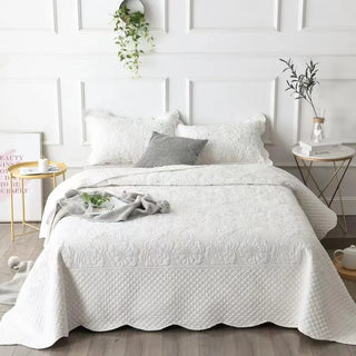 1/3pc luxury euro style Bedspread on the bed plaid cotton filling bed cover Embroidered Mattress topper for summer home blanket