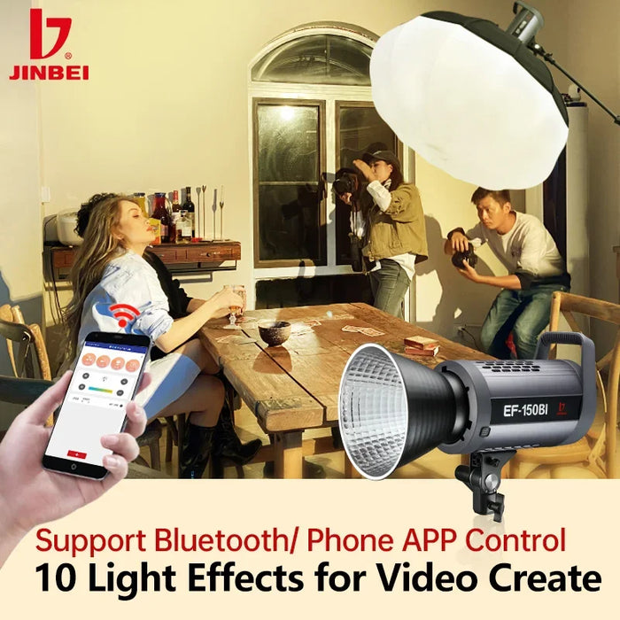 inlightray JINBEI EF-150BI 2700k~6500k Video Light Continuous Light Bowens Mount for Studio Video Recording