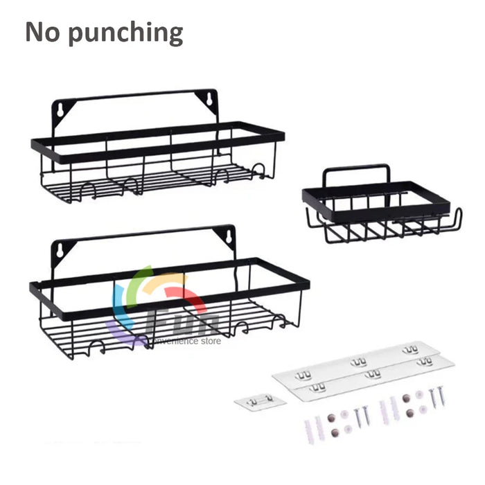 Punch-free Bathroom Shelves Kitchen Storage Rack Toilet Soap Rack Bathroom Organizer Shower Bottle Holder  Bathroom Accessories